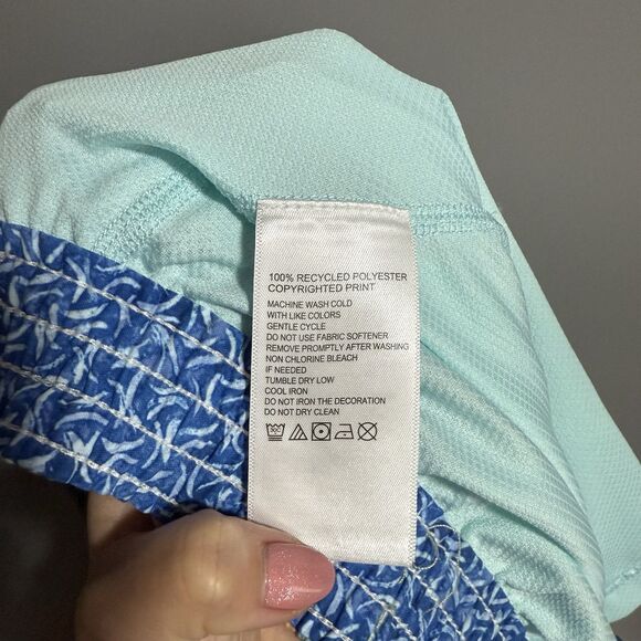 Tommy Bahama Baja Patchwork Paradise Swim Shorts Elastic Waist Pockets Mesh XL - Picture 10 of 11